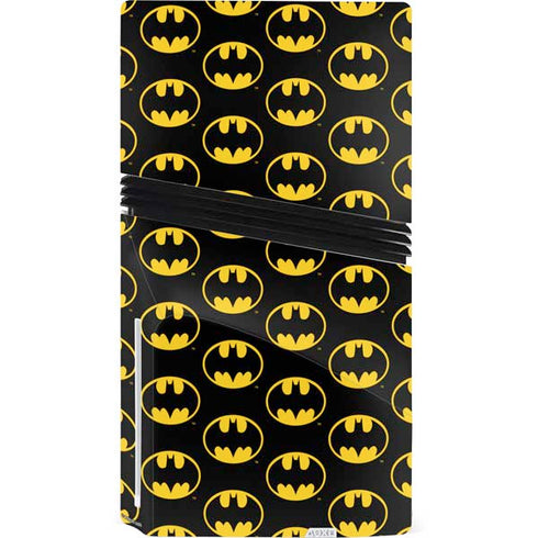 DC Comics Batman Logo Pattern PS5 Pro Disk Console Skin