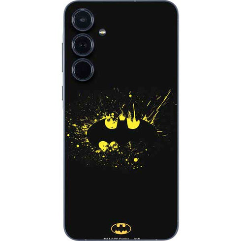 DC Comics Batman Logo Yellow Splash Galaxy A35 5G Skin