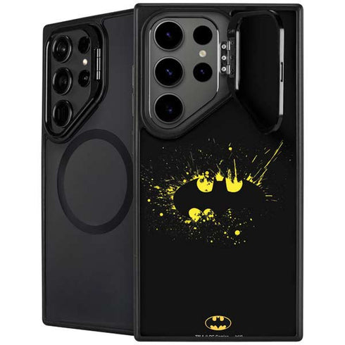 DC Comics Batman Logo Yellow Splash Galaxy S25 Ultra Kickstand Case