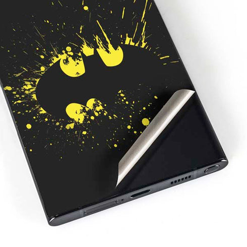 DC Comics Batman Logo Yellow Splash Galaxy S25 Ultra Skin