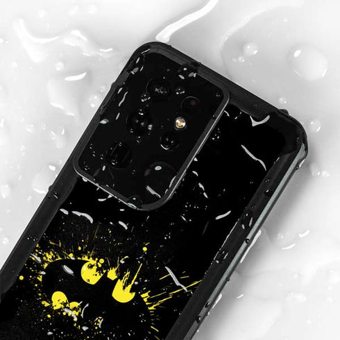 DC Comics Batman Logo Yellow Splash Galaxy S24 Ultra Waterproof Case