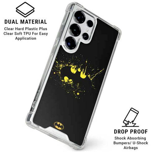 DC Comics Batman Logo Yellow Splash Galaxy S25 Ultra Clear Case