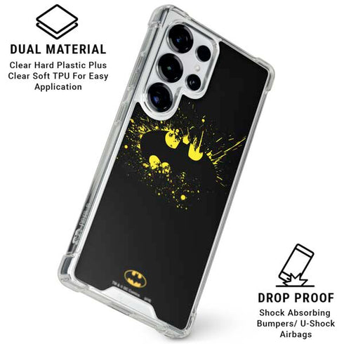 DC Comics Batman Logo Yellow Splash Galaxy S26 Ultra Clear Case