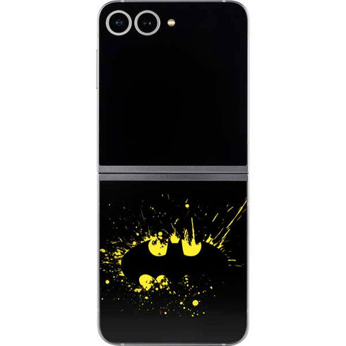 DC Comics Batman Logo Yellow Splash Galaxy Z Flip6 Skin