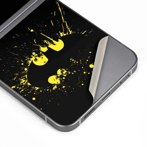 DC Comics Batman Logo Yellow Splash Galaxy Z Flip6 Skin