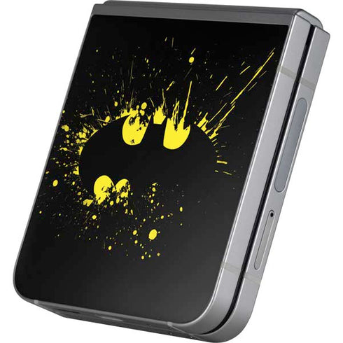 DC Comics Batman Logo Yellow Splash Galaxy Z Flip6 Skin