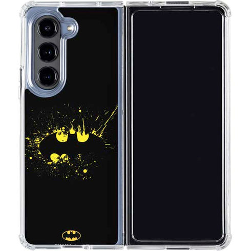 DC Comics Batman Logo Yellow Splash Galaxy Z Fold5 5G Clear Case