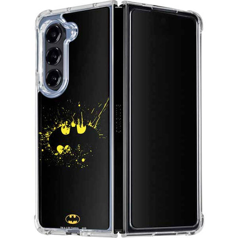 DC Comics Batman Logo Yellow Splash Galaxy Z Fold5 5G Clear Case