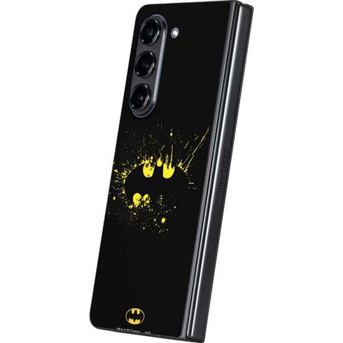 DC Comics Batman Logo Yellow Splash Galaxy Z Fold5 5G Skin