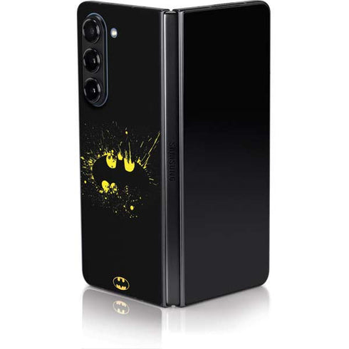 DC Comics Batman Logo Yellow Splash Galaxy Z Fold5 5G Skin
