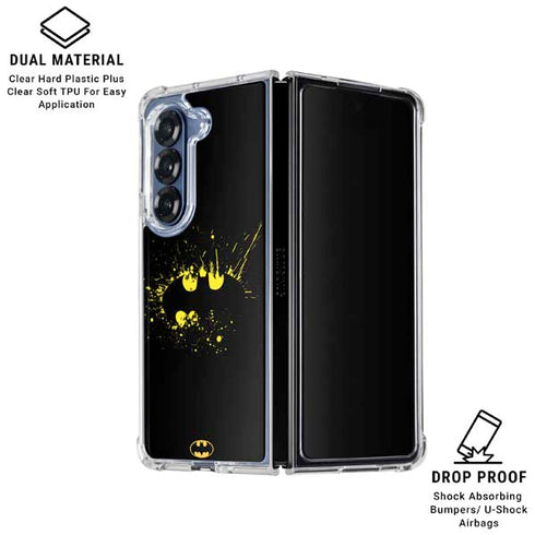 DC Comics Batman Logo Yellow Splash Galaxy Z Fold6 Clear Case