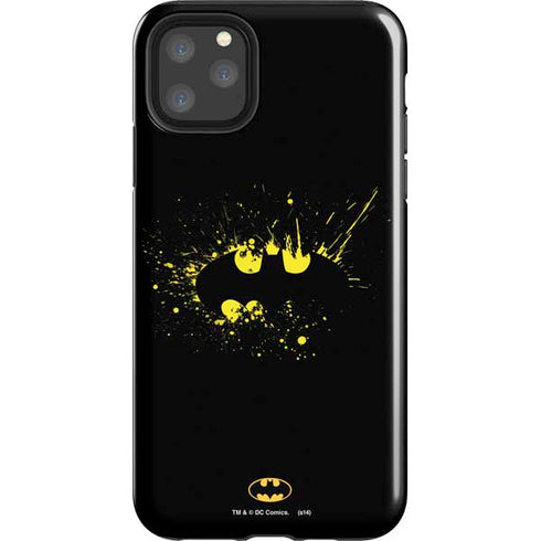 DC Comics Batman Logo Yellow Splash iPhone Cases