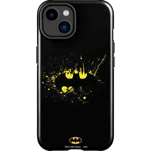 DC Comics Batman Logo Yellow Splash iPhone 15 Impact Case