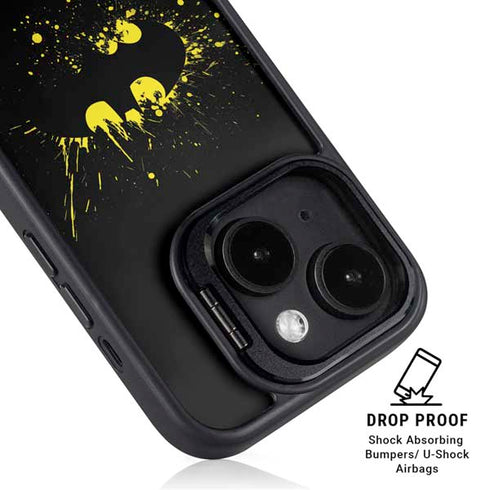 DC Comics Batman Logo Yellow Splash iPhone 15 Plus Kickstand Case