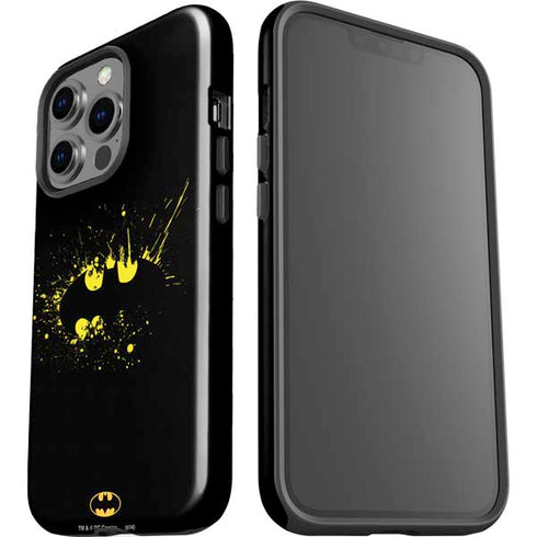 DC Comics Batman Logo Yellow Splash iPhone 15 Pro Impact Case