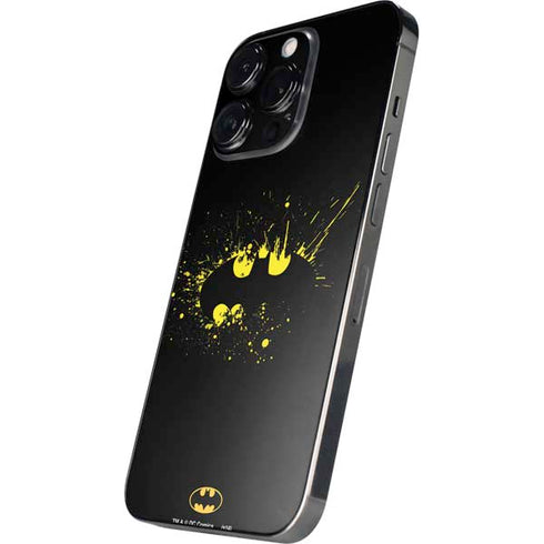 DC Comics Batman Logo Yellow Splash iPhone 15 Pro Max Skin