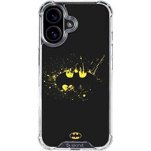 DC Comics Batman Logo Yellow Splash iPhone 16 Plus Clear Case