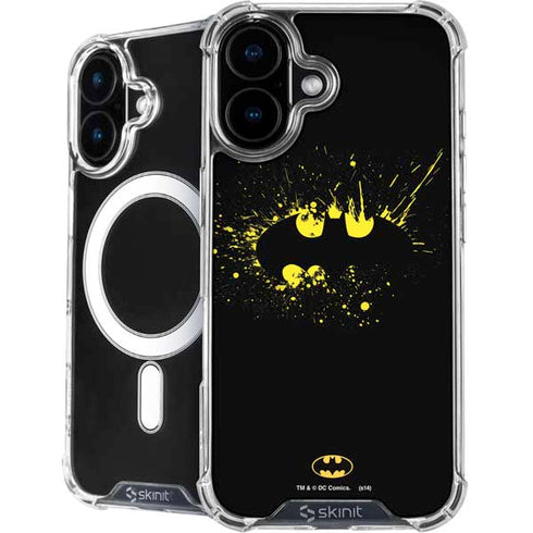 DC Comics Batman Logo Yellow Splash iPhone 16 Plus MagSafe Case
