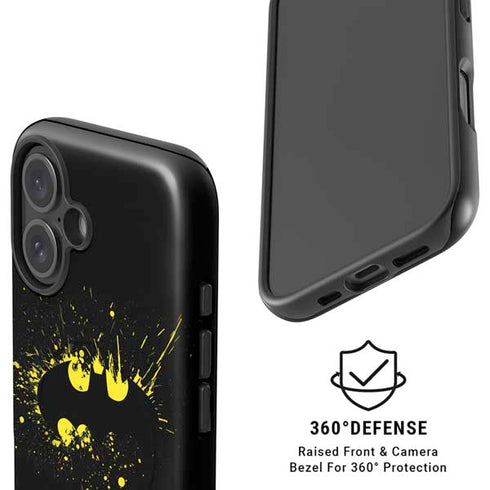 DC Comics Batman Logo Yellow Splash iPhone 16 Plus Magsafe Impact Case