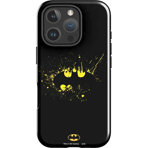 DC Comics Batman Logo Yellow Splash iPhone 16 Pro Impact Case