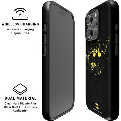 DC Comics Batman Logo Yellow Splash iPhone 16 Pro Magsafe Impact Case