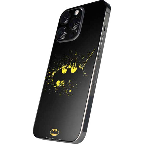 DC Comics Batman Logo Yellow Splash iPhone 16 Pro Max Skin