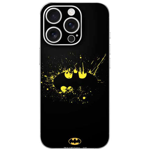 DC Comics Batman Logo Yellow Splash iPhone 16 Pro Skin