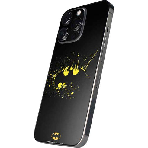 DC Comics Batman Logo Yellow Splash iPhone 16 Pro Skin