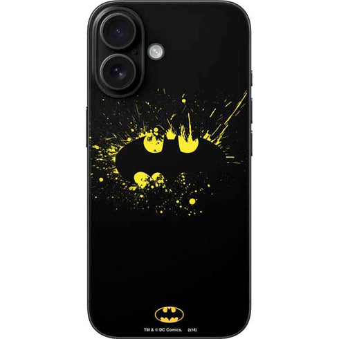 DC Comics Batman Logo Yellow Splash iPhone 16 Skin