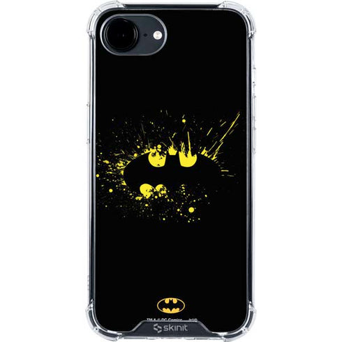 DC Comics Batman Logo Yellow Splash iPhone 16e Clear Case