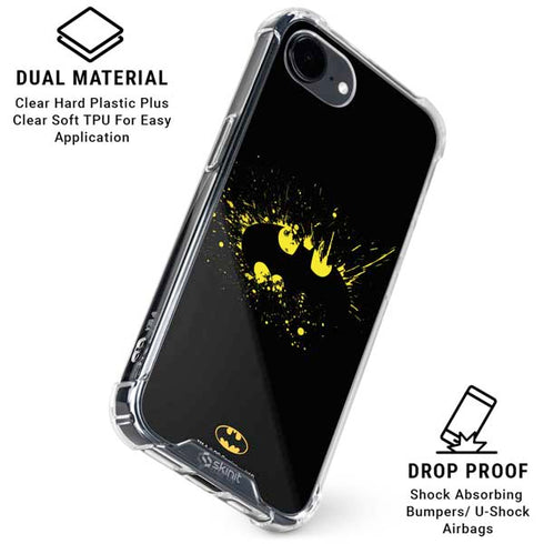 DC Comics Batman Logo Yellow Splash iPhone 16e Clear Case