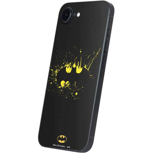 DC Comics Batman Logo Yellow Splash iPhone 16e Skin