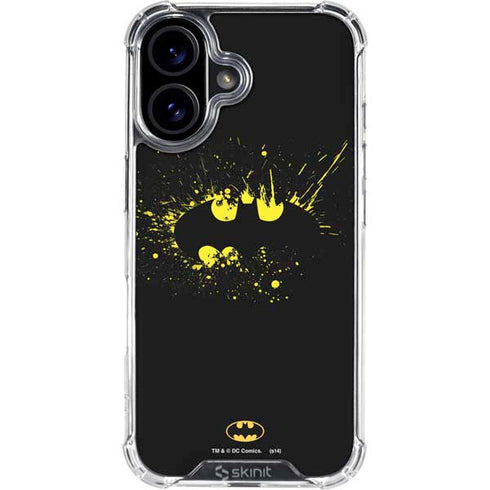 DC Comics Batman Logo Yellow Splash iPhone 17 Clear Case