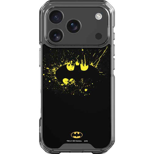 DC Comics Batman Logo Yellow Splash iPhone 18 Pro Clear Case