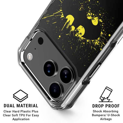 DC Comics Batman Logo Yellow Splash iPhone 18 Pro Clear Case