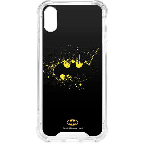 DC Comics Batman Logo Yellow Splash iPhone XS Clear Case