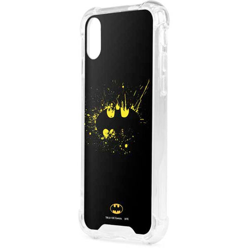 DC Comics Batman Logo Yellow Splash iPhone XS Clear Case