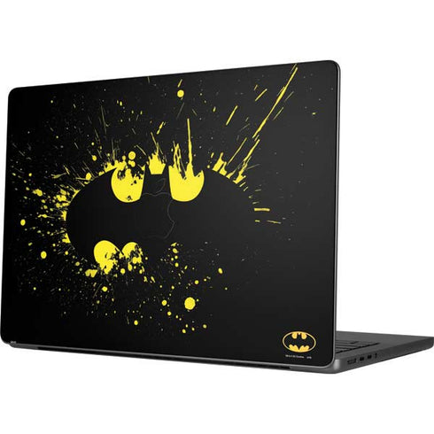 DC Comics Batman Logo Yellow Splash Apple MacBook Pro 14-inch Skin