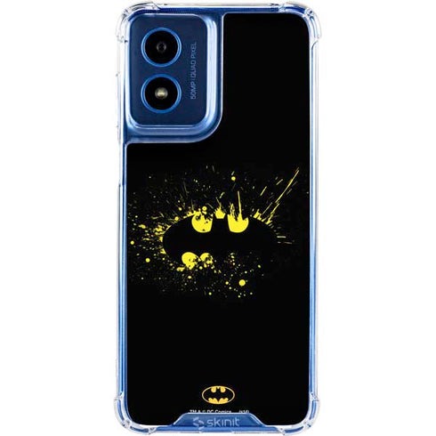 DC Comics Batman Logo Yellow Splash Moto G Play 4G (2024) Clear Case