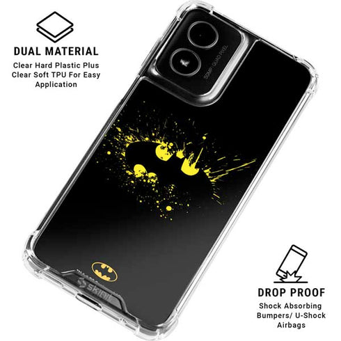 DC Comics Batman Logo Yellow Splash Moto G Power 5G (2024) Clear Case