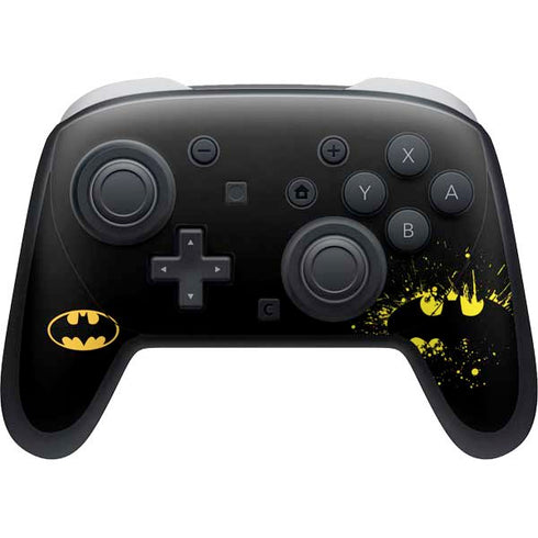 DC Comics Batman Logo Yellow Splash Nintendo Switch 2 (2025) Pro Controller Skin