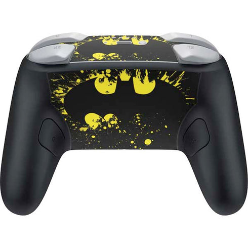 DC Comics Batman Logo Yellow Splash Nintendo Switch 2 (2025) Pro Controller Skin
