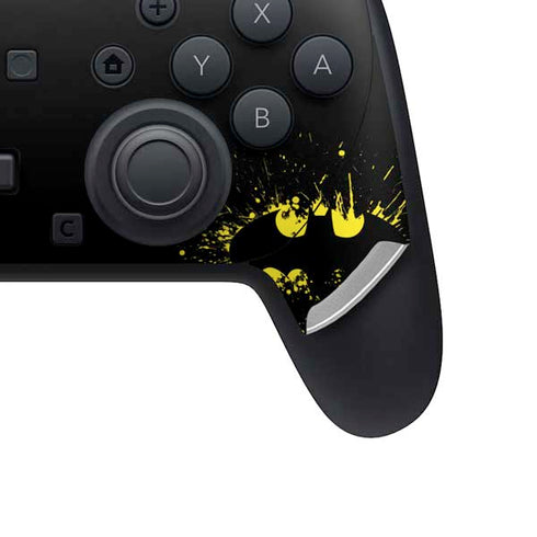 DC Comics Batman Logo Yellow Splash Nintendo Switch 2 (2025) Pro Controller Skin