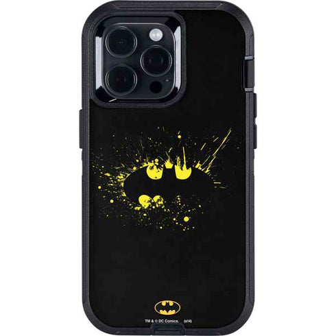 DC Comics Batman Logo Yellow Splash Otterbox Defender iPhone Skin