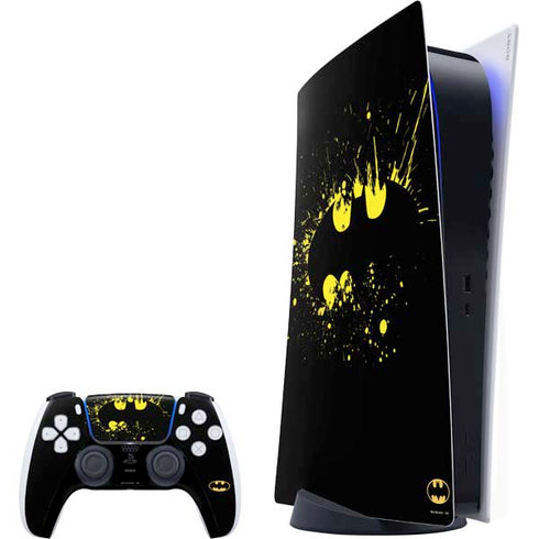 DC Comics Batman Logo Yellow Splash PlayStation PS5 Skins