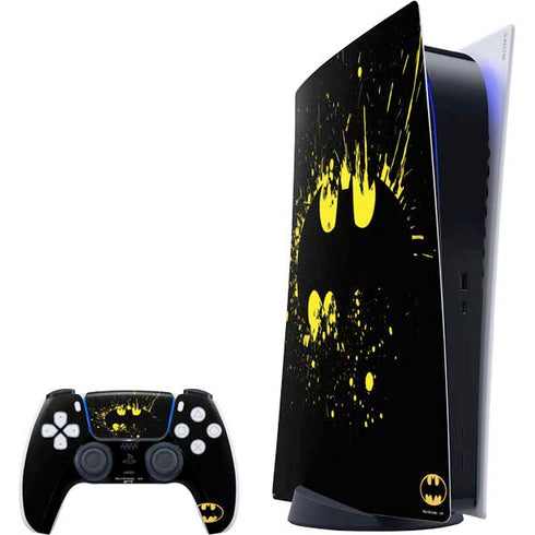 DC Comics Batman Logo Yellow Splash PlayStation PS5 Skins