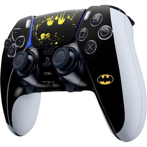 DC Comics Batman Logo Yellow Splash PS5 DualSense Edge Pro Controller Skin