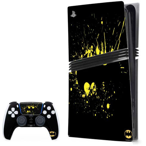 DC Comics Batman Logo Yellow Splash PS5 Pro Bundle Skin
