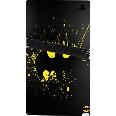 DC Comics Batman Logo Yellow Splash PS5 Pro Bundle Skin