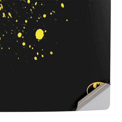 DC Comics Batman Logo Yellow Splash PS5 Pro Console Skin